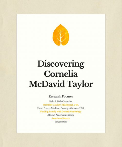 Genealogy Case Study: Discovering Cornelia McDavid Taylor