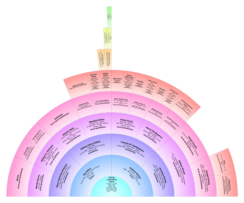 Frances Kinney's Fan Chart